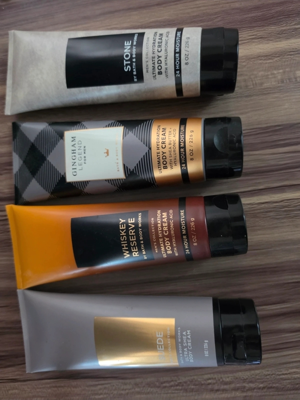 Bath & Body Works Men's Body Creams Trio — Black, Gold, Orange, Gray